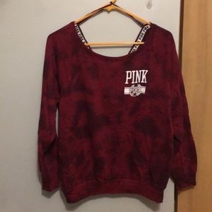 PINK, off the shoulder tie dye sweater. MEDIUM